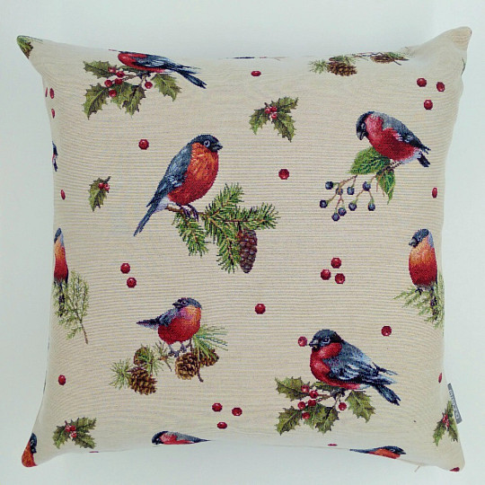 Funda de cojín tapiz PÁJARO DE INVIERNO