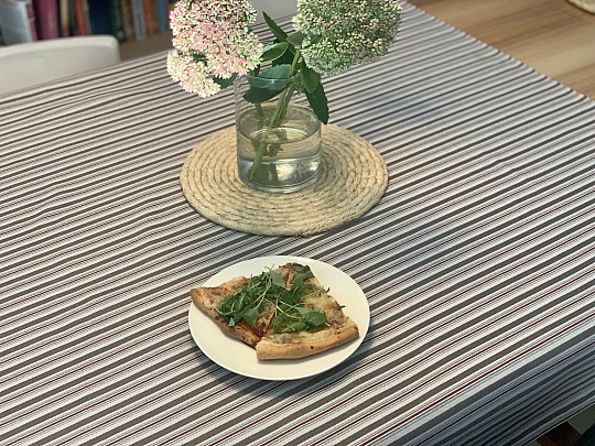 Mantel y pañuelo TOSCANA VALERY MULTI STRIPE burdeos