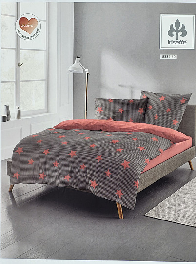 Ropa de cama de franela de lujo IRISETTE 8334-60 DUBLIN estrellas rojas