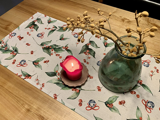 Mantel y pañuelo navideño CESMÍN VELKÁ