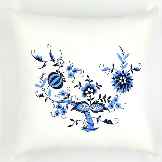 Funda de cojín CEBOLLA AZUL-BLANCO
