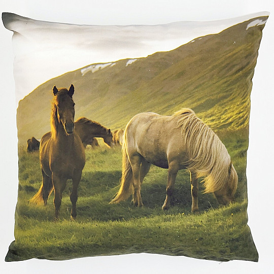 Funda de cojín decorativa CABALLOS BAJO LA MONTAÑA