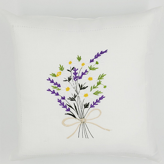 Funda de almohada bordada RAMO MARGARITA