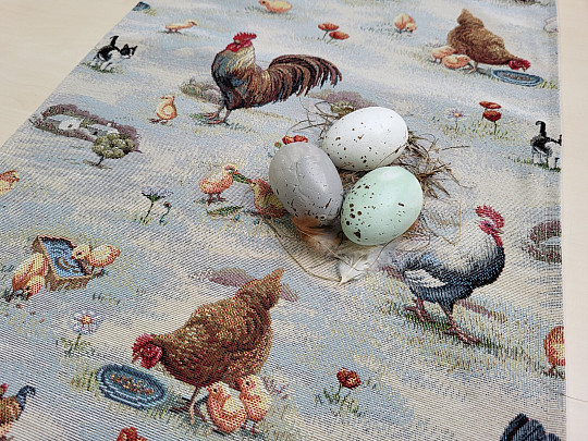 Mantel tapiz y bufanda BACKYARD HEN