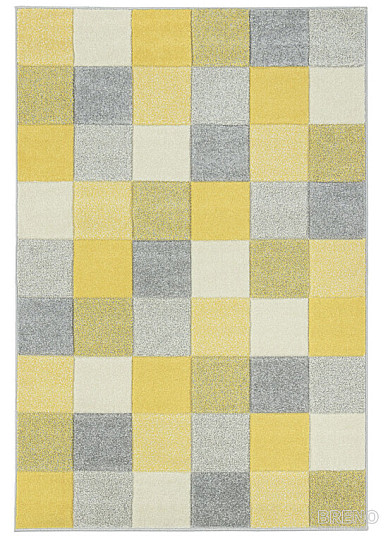 Alfombra pieza PORTLAND cubo amarillo-gris