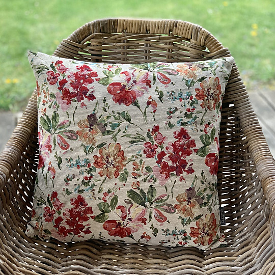 Funda de cojín tapiz JARDÍN DE PRIMAVERA