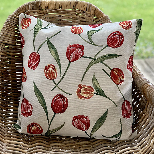 Funda de cojín tapiz TULIPS III estampado grande