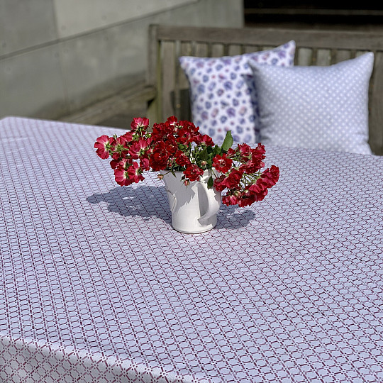 Mantel y chal MONTANA REJILLA ROSA VIEJO