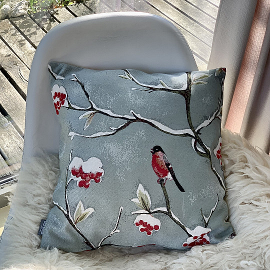 Almohada de lujo HÍL gris-azul