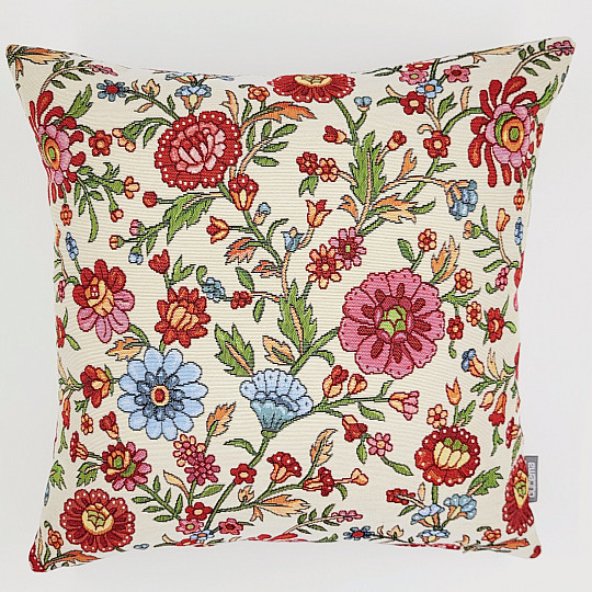 Funda de cojín tapiz FLORES PINTADAS