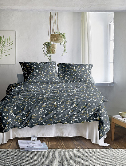 IRISETTE satén de algodón de lujo WAVE 8565-20 RAMAS gris