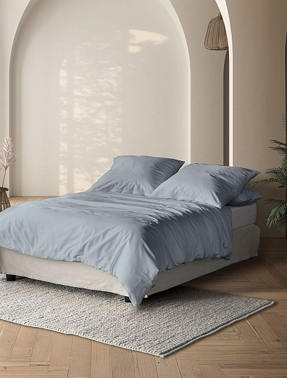 IRISETTE satén de algodón de lujo PARIS 8000-20 AZUL-GRIS