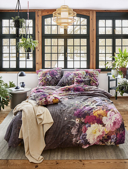 Ropa de cama de franela de lujo IRISETTE ZOBEL 8551-90 FLORES DE PUNTO