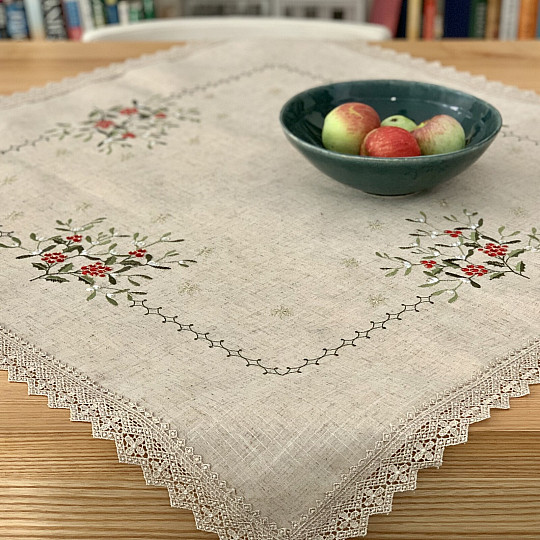 Mantel de encaje de muérdago