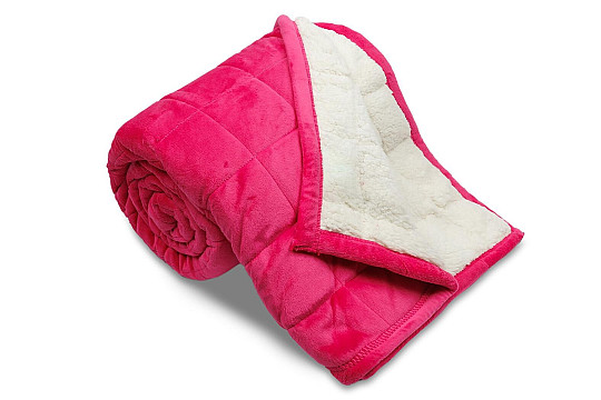 Manta de microfibra EXTRA SUAVE punto oveja ROSA