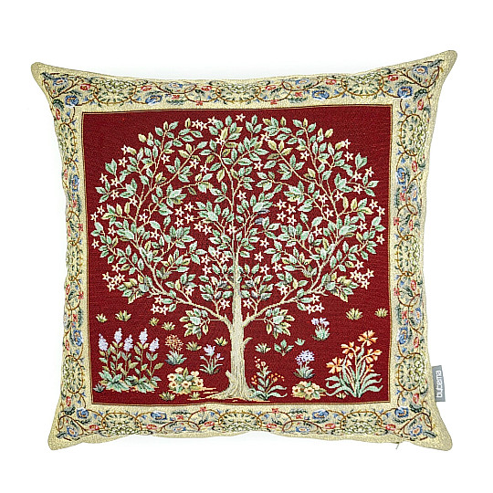 Funda de cojín Gobelino ÁRBOL DE LA SUERTE rojo