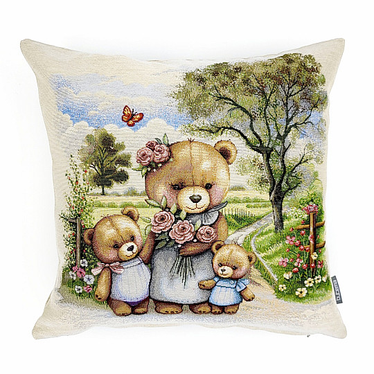 Funda de almohada tapiz FAMILIA DE OSOS