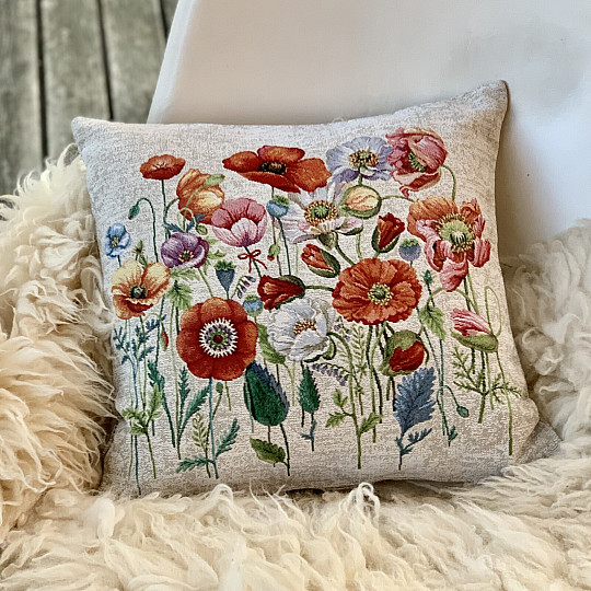 Funda de cojín tapiz POPPY ROMANCE