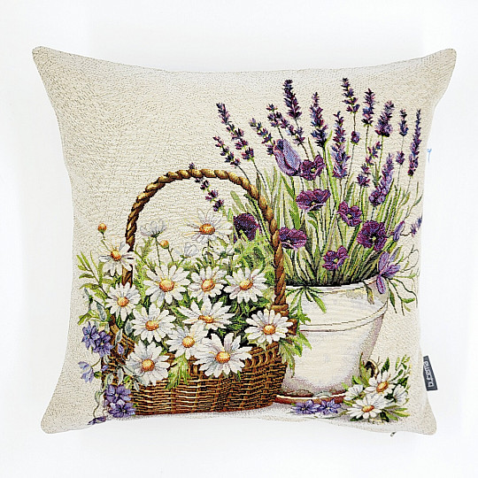 Funda de cojín tapiz BELLEZA EN UNA CESTA