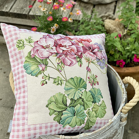 Funda de cojín tapiz PELARGONIE