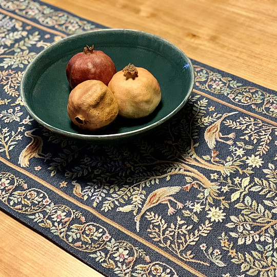 Mantel tapiz y bufanda WILLIAM MORRIS azul