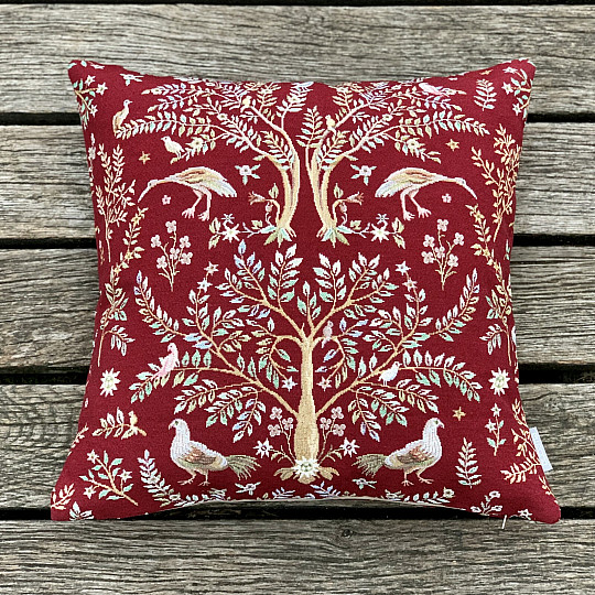 Funda de cojín tapiz WILLIAM MORRIS burdeos - all over