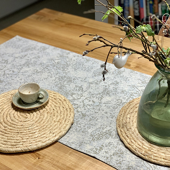 Mantel y pañuelo tapiz MARMOL BEIGE