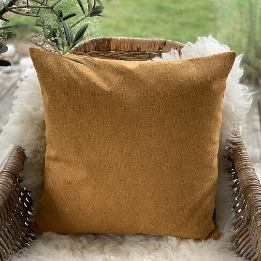 Funda de almohada decorativa ENJOY MUSTARD