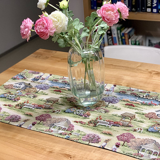 Mantel y pañuelo tapiz JARDÍN DEL PARAÍSO II