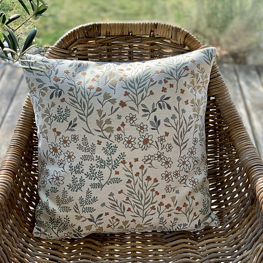 Funda de almohada tapiz GLADIS FLOR azul
