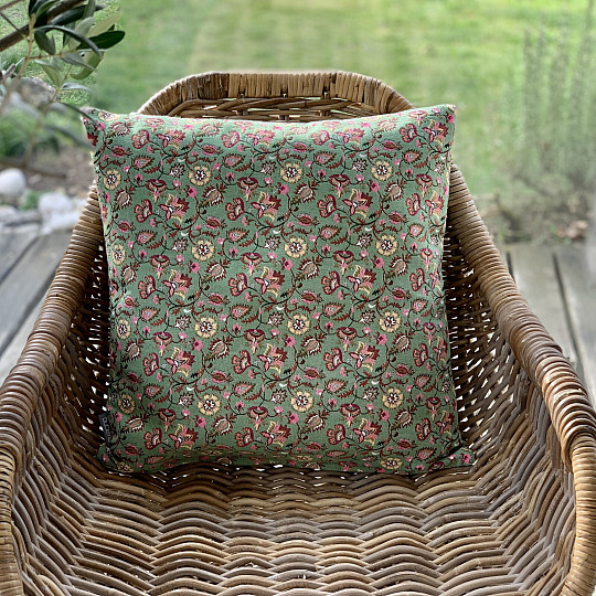 Funda de almohada tapiz VERDE MALVARROSA