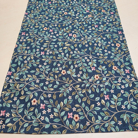 Mantel y pañuelo tapiz ÁRBOL DE LA FELICIDAD todo AZUL