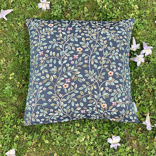 Funda de almohada tapiz ÁRBOL DE LA FELICIDAD en color AZUL