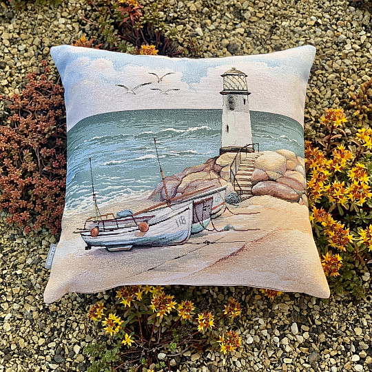 Funda de almohada tapiz FARO EN MAREA BAJA