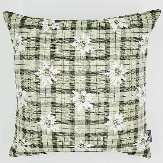 Funda de almohada decorativa FLORES Y DIAMANTES verde