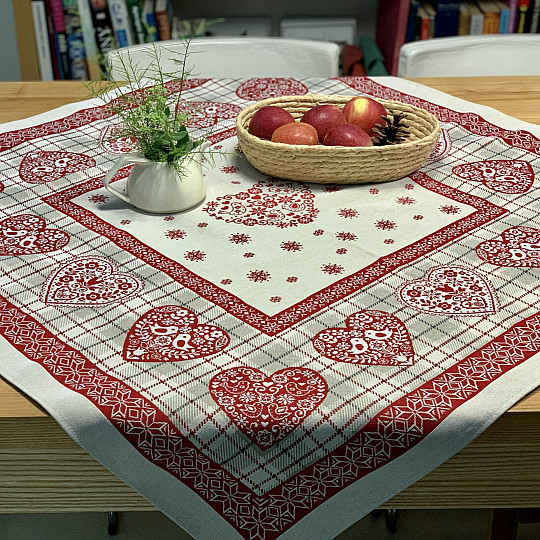 Mantel y pañuelo tapiz CORAZÓN EN KARA