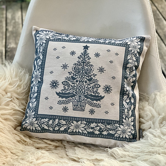 Funda de tapiz navideño FOLK CHRISTMAS 3 azul