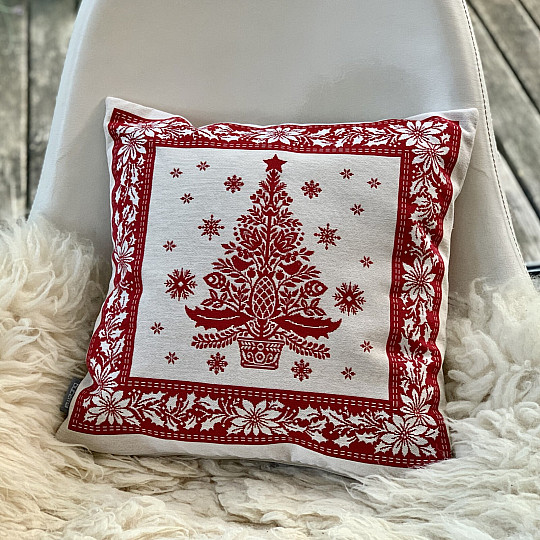 Funda de tapiz navideño FOLK CHRISTMAS 3 rojo