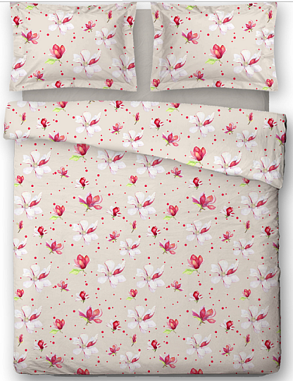 Ropa de cama de satén de algodón MAGNOLIE