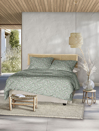 IRISETTE satén de algodón de lujo TOKIO 8567-30 VERDE