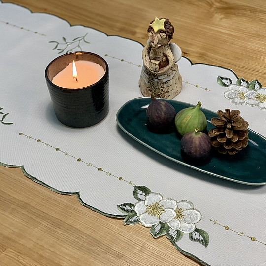 Mantel bordado VELAS BLANCAS