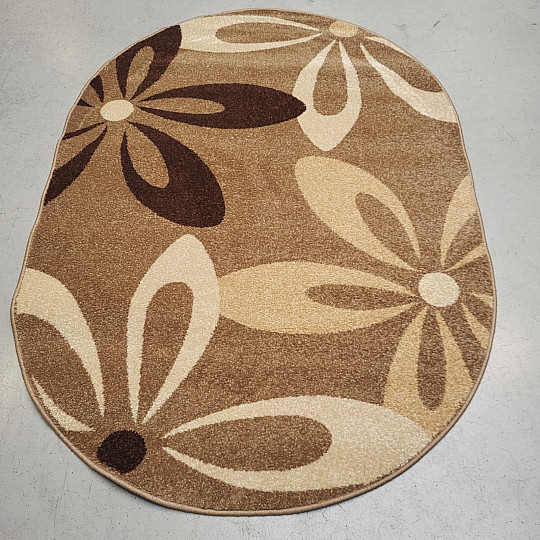 Alfombra ovalada Beige cacao FLOR