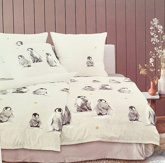 Ropa de cama de franela de lujo IRISETTE PANDA 8645-80 PINGÜINOS