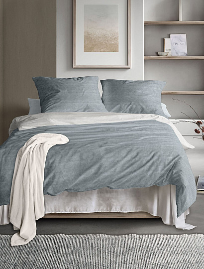 IRISETTE satén de algodón de lujo WAVE 8557-20 AZUL