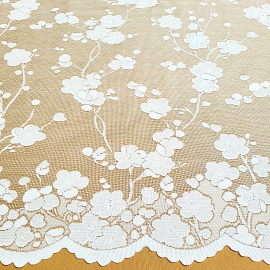 Cortina Jacquard GITA FLORES BLANCAS