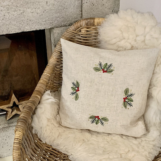 Cubierta bordada Ramitas de colores