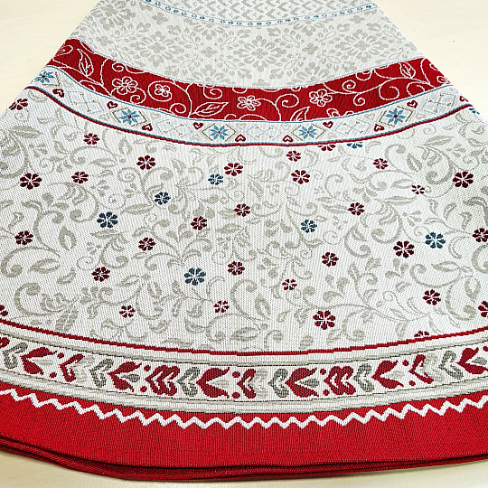 Mantel tapiz redondo FLORES EN MARCO