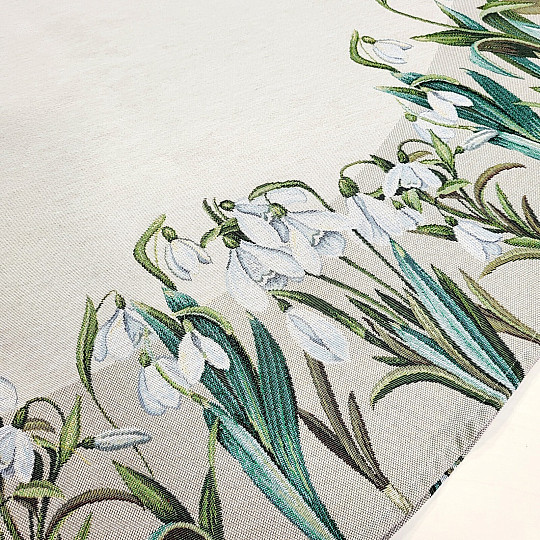 Mantel tapiz redondo COPOS DE NIEVE