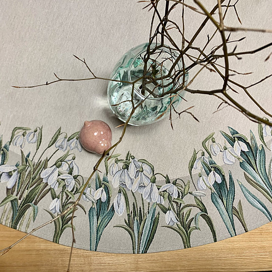 Mantel tapiz redondo COPOS DE NIEVE