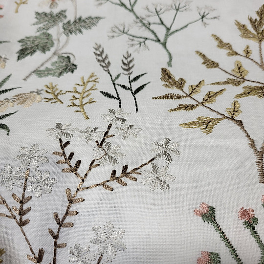 Bufanda bordada BLANCO JENGIBRE